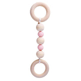 Baby Wooden Beads Silicone Teether Ring