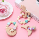 1PC shaped teether bracelet wood