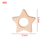 1PC shaped teether bracelet wood